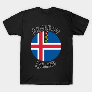 Akureyri Iceland Traffic Island Lovelight T-Shirt T-Shirt